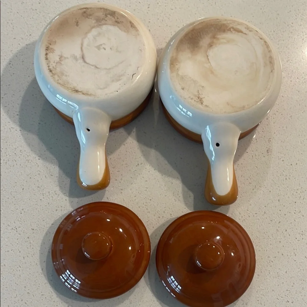 Brown and Cream Stoneware Set with Glazed Finish